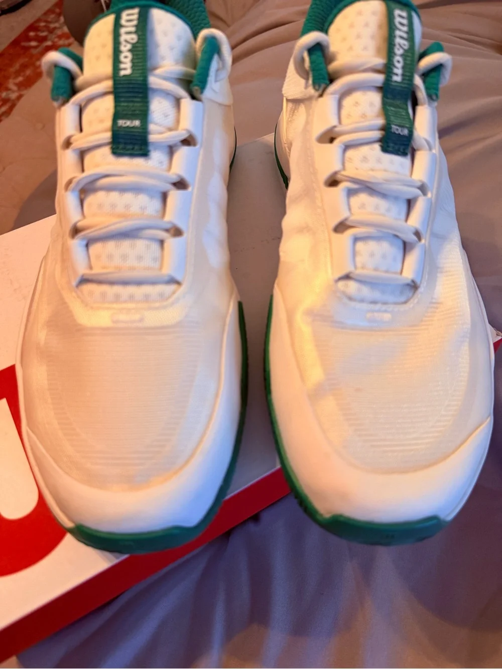 Wilson White and Green Women's Padel Clay Court Shoe